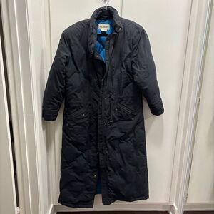 VTG L.L. Bean Women’s Medium Goose Down Full Length Black Parka Winter Coat